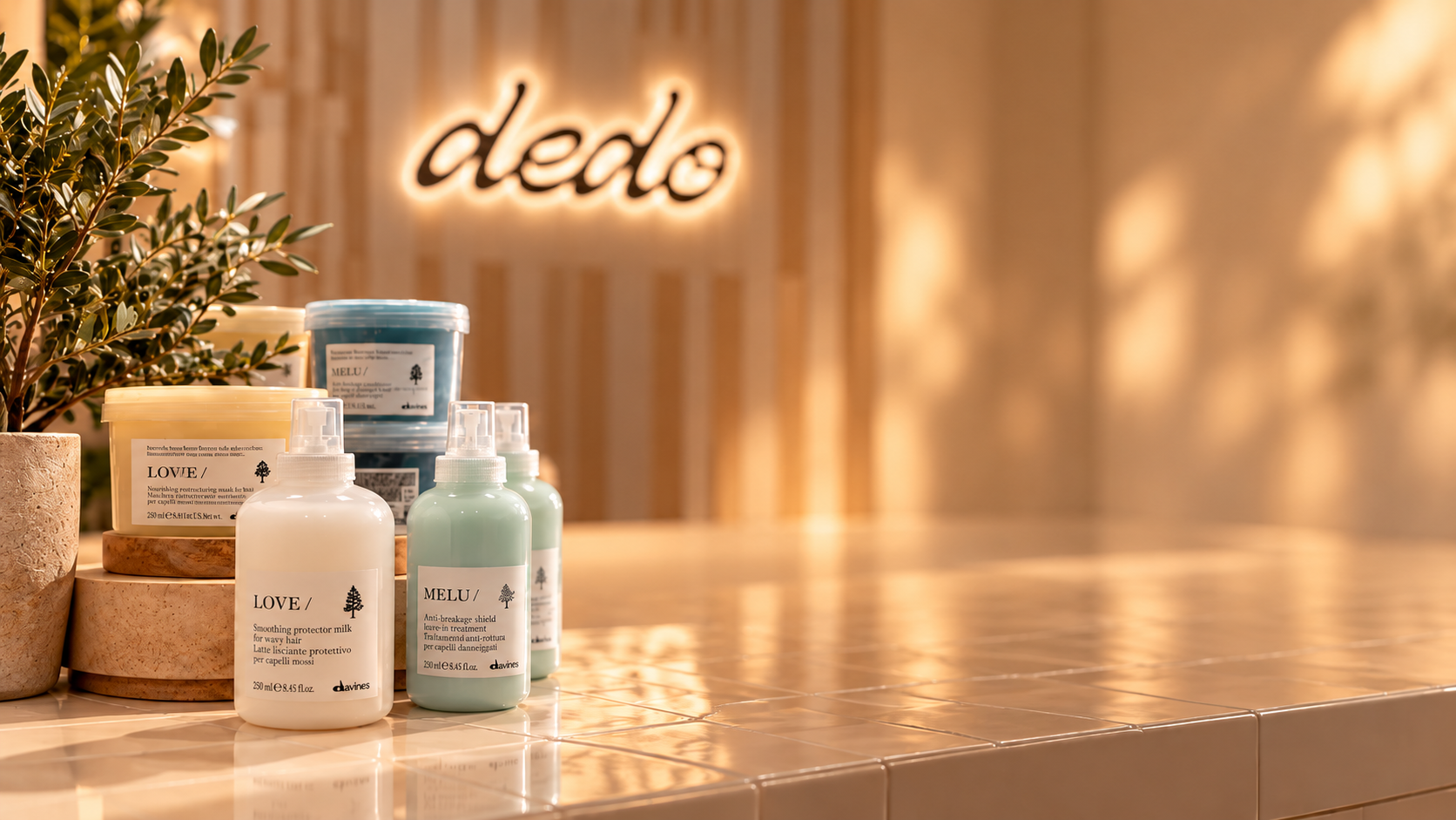 Prodotti professionali per la cura dei capelli nel salone Dedò